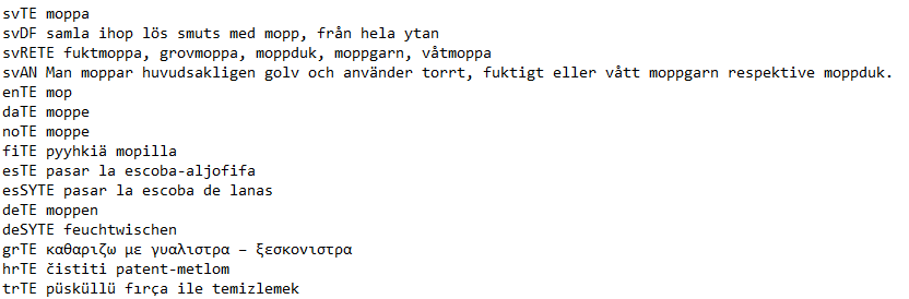 Skärmdump på NTRF-formatet